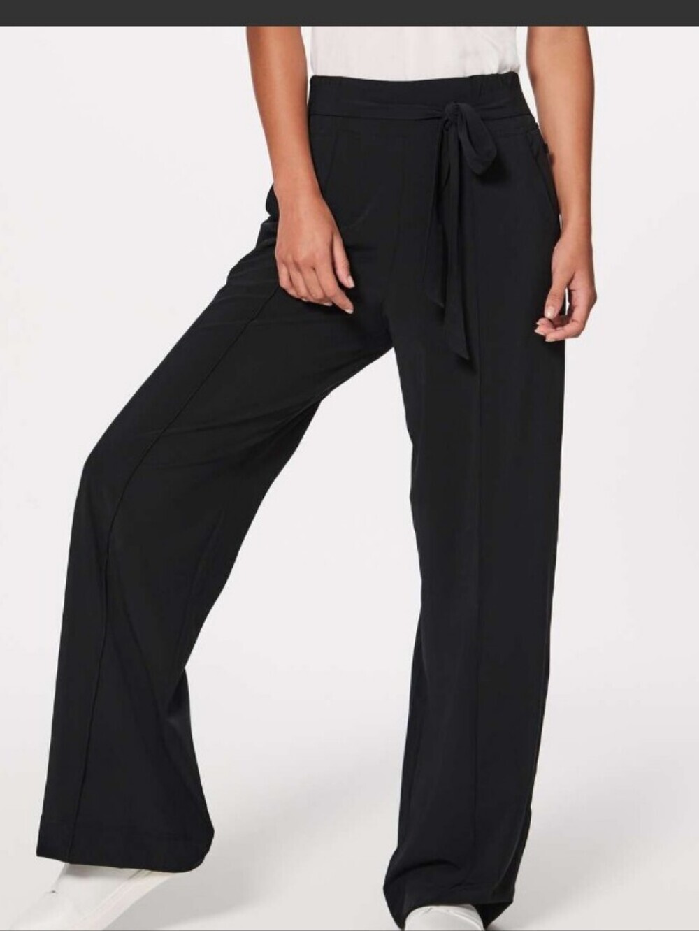 lululemon athletica Noir Highway Waisted Black Wide-Leg Pull-On Pants Stretchy 2
